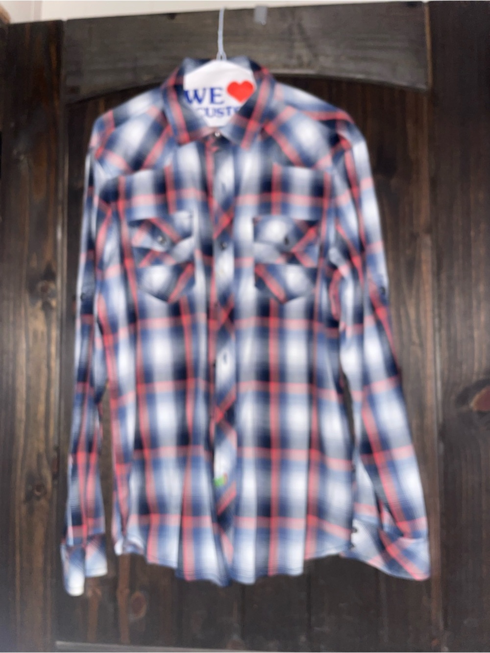 Rock & Republic Men's Plaid Button-Up Shirt - Blue & Red